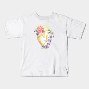 Floral Heart Anatomy Kids T-Shirt